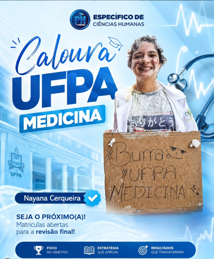 Navana Cerqueira celebrando sua aprovação em Medicina na UFPA